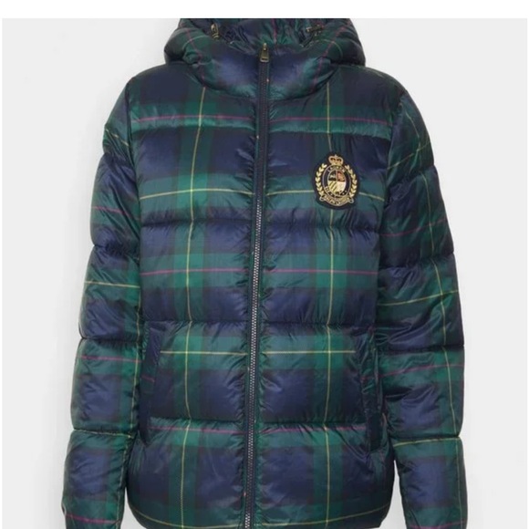 Ralph Lauren, Navy Plaid, Puffer Coat, Small, Never been worn - Picture 2 of 5